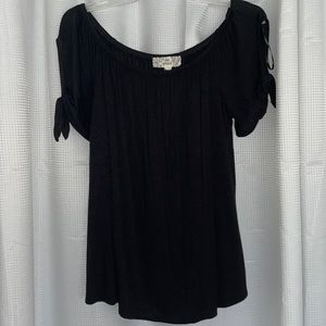 Black off the shoulder blouse